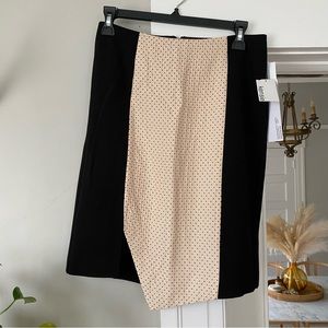 Kensie Polka Dot Asymmetrical Hem Pencil Skirt